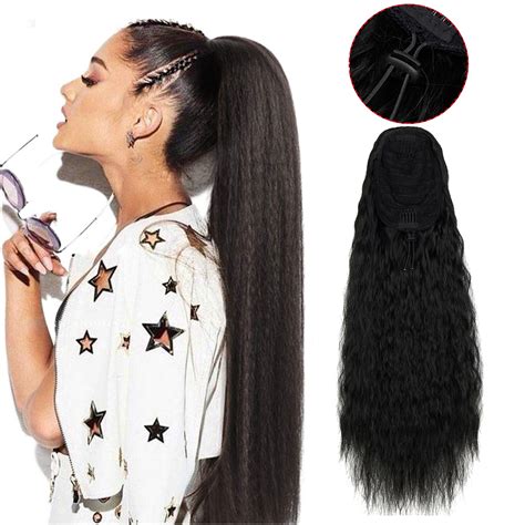 ponytail extension black hair|restic ponytail extension black hair.